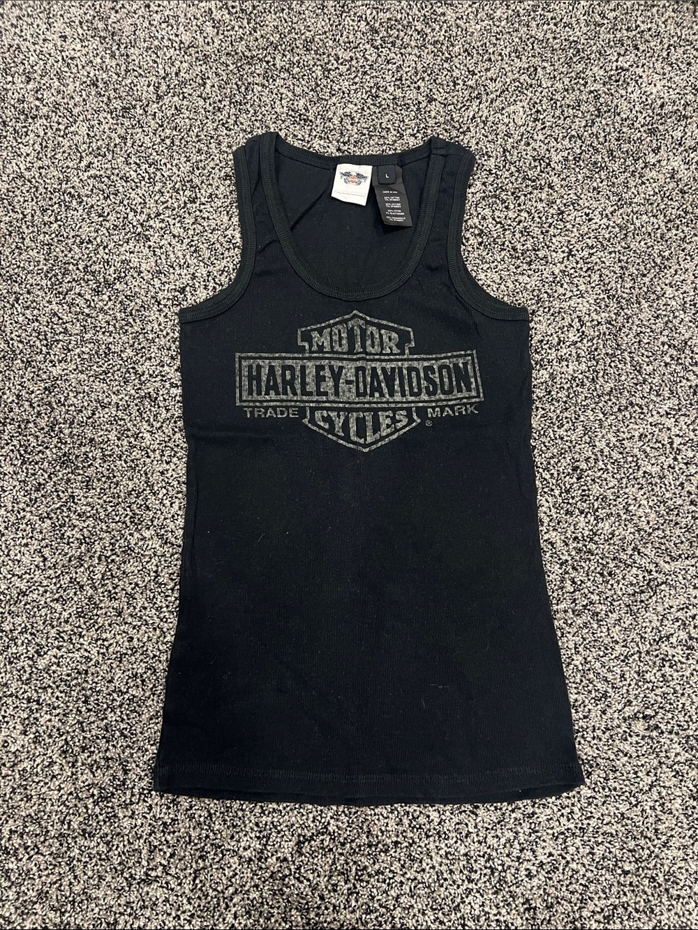 Harley-Davidson Black Girls Tank Top with Faded Logo